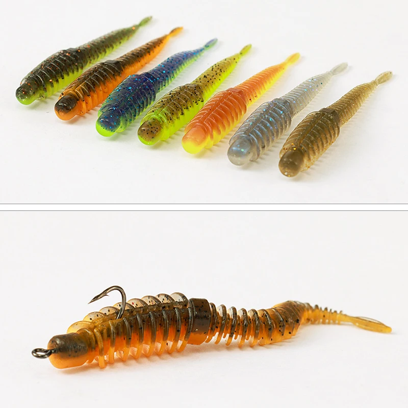 10pcs TPE Soft Lure Floating Lure Trout Lure Wobblers 75mm 1.8/2.6g Swimbait Light Rock Fishing UL Artificial Bait