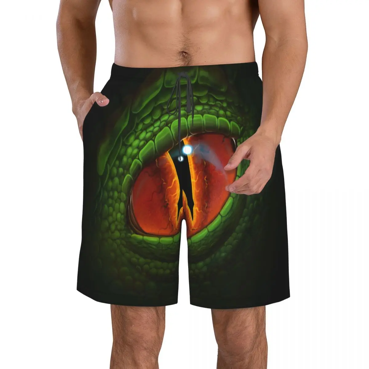 Mens Quick-drying Beachwear Green Dragon Eye Painting Swimsuit Men 2022 Bathing Suit Summer Men's Swimwear