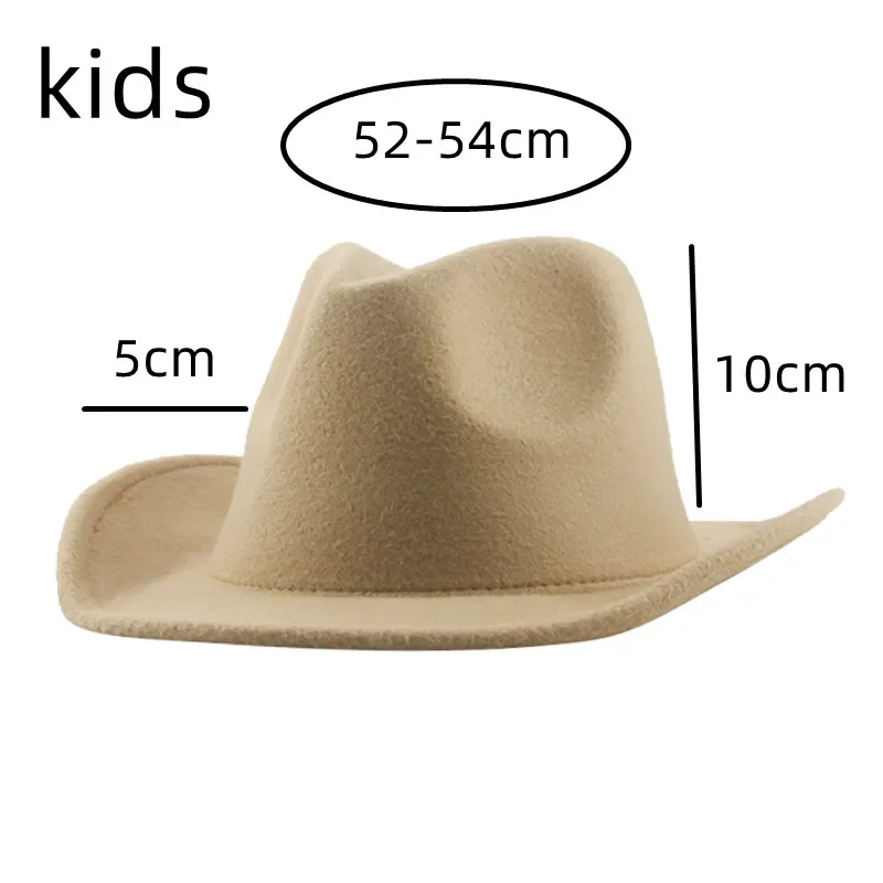 Cowboy Hat Hats for Women Kids Hats Fedora Jazz Caps Wide Brim Jazz Caps Boys Girls 52cm 54cm Panama Western Cowboy Hat Gorras