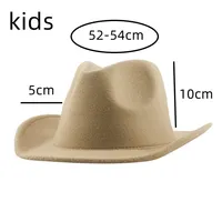 Cowboy Hat Hats for Women Kids Hats Fedora Jazz Caps Wide Brim Jazz Caps Boys Girls 52cm 54cm Panama Western Cowboy Hat Gorras