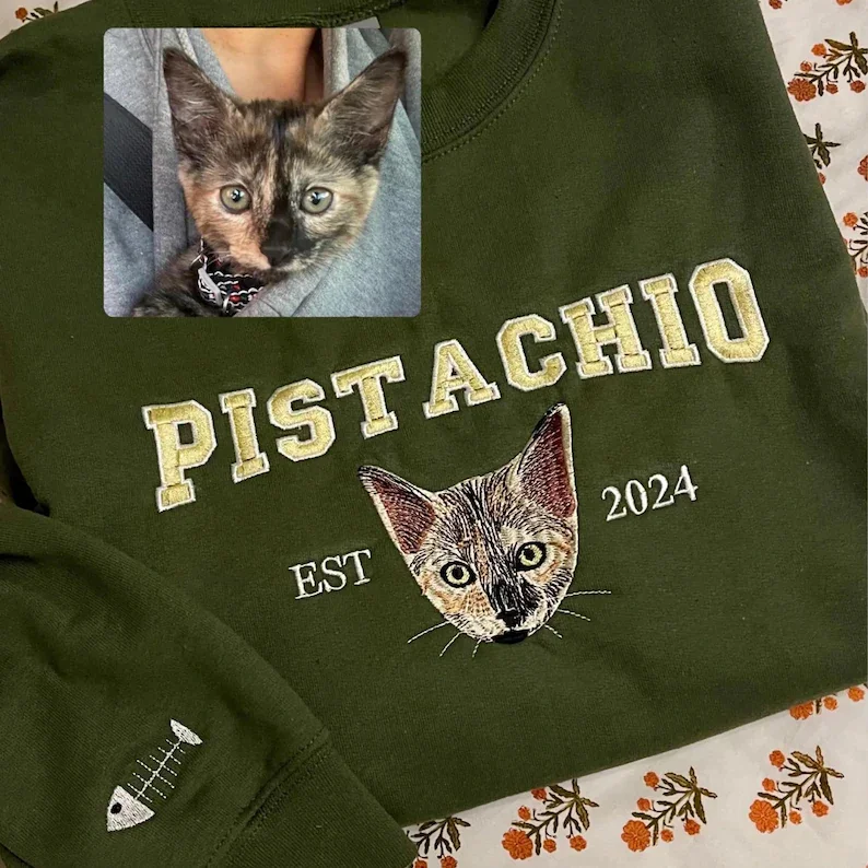 Custom Embroidered Pet Sweatshirt Memorial Crewneck for Teacher Pet Lovers Gift Personalized Dog Hoodies Pet Embroidered