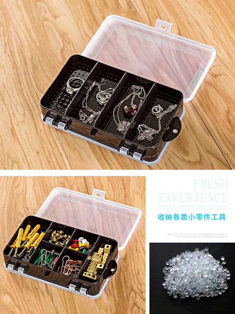 Organizer Container Double-Sided Compartment Plastic Storage Box  Fish Lures Round Beads Jewelry Earring Holder Case Display