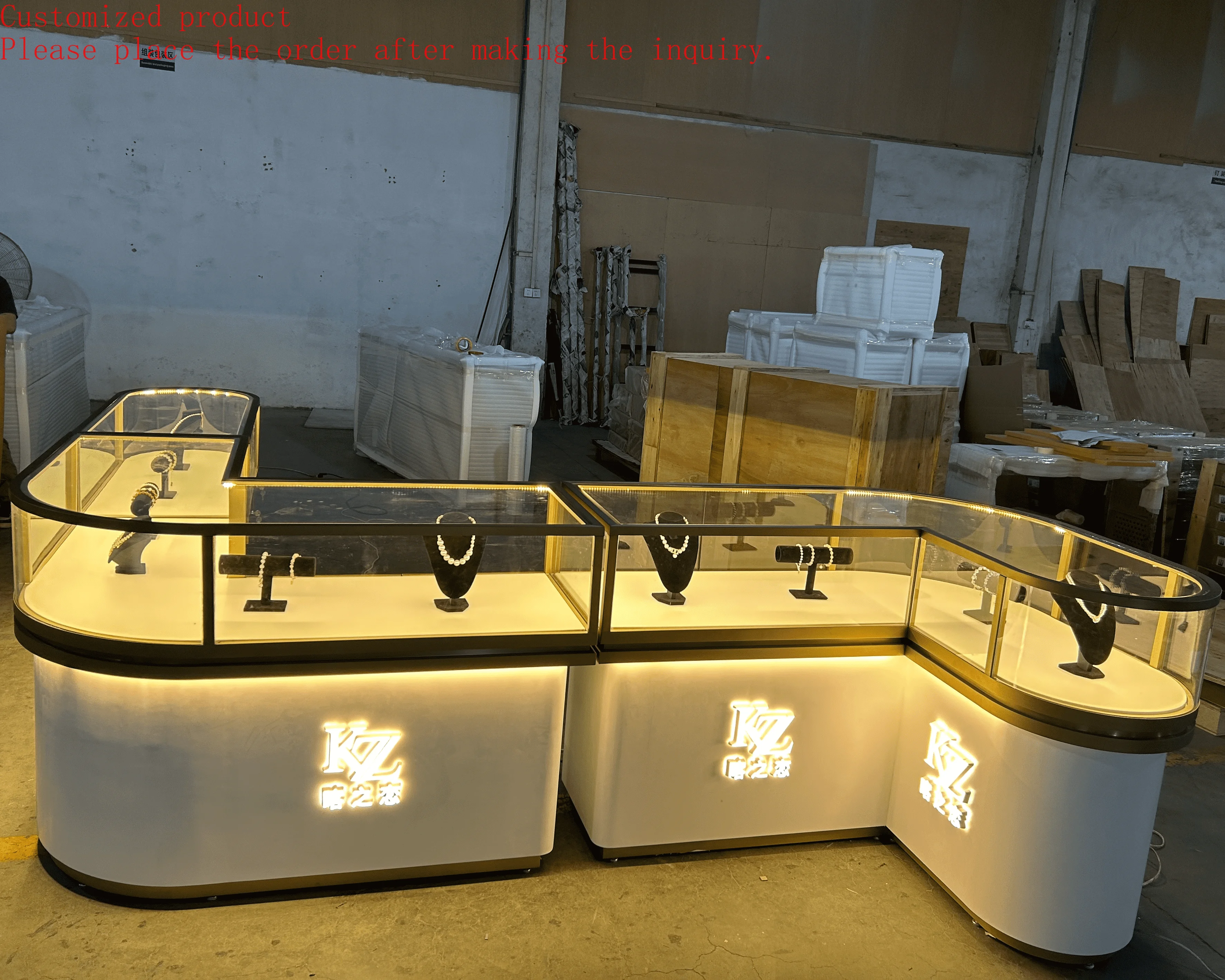 

Glass Cabinet Jewelry Display Case With Led Lighting Jewellery Showcases Display Cabinet for Gold Silver