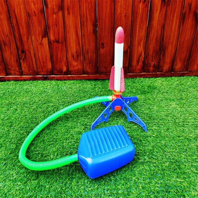 Kid Air Rocket Foot Pump Launcher Outdoor Air Pressed Stomp Soaring Rocket Toys Child Play Set Jump Sport Games Toy For Children