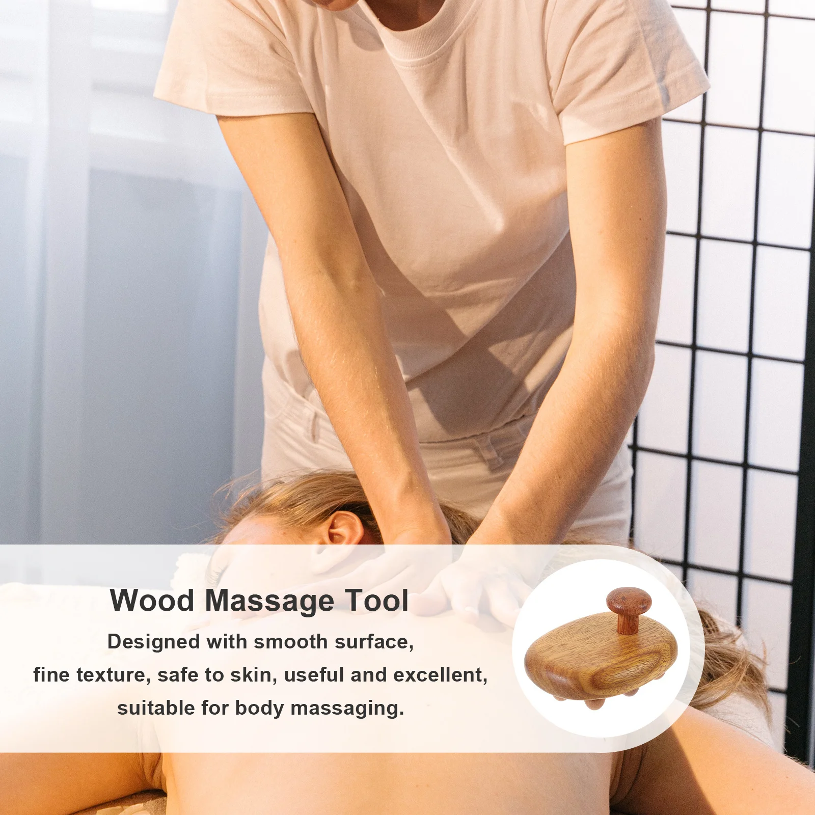 

Портативная деревянная щетка-массажер для тела, компактный размер, гладкая поверхность, тонкая текстура, безопасная для мышц, уменьшает отечность, для путешествий