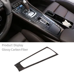 For Porsche 718 911 981 Boxster Cayman Real Carbon Fiber Car Central Control Multimedia Button Decorative Frame Interio Trim