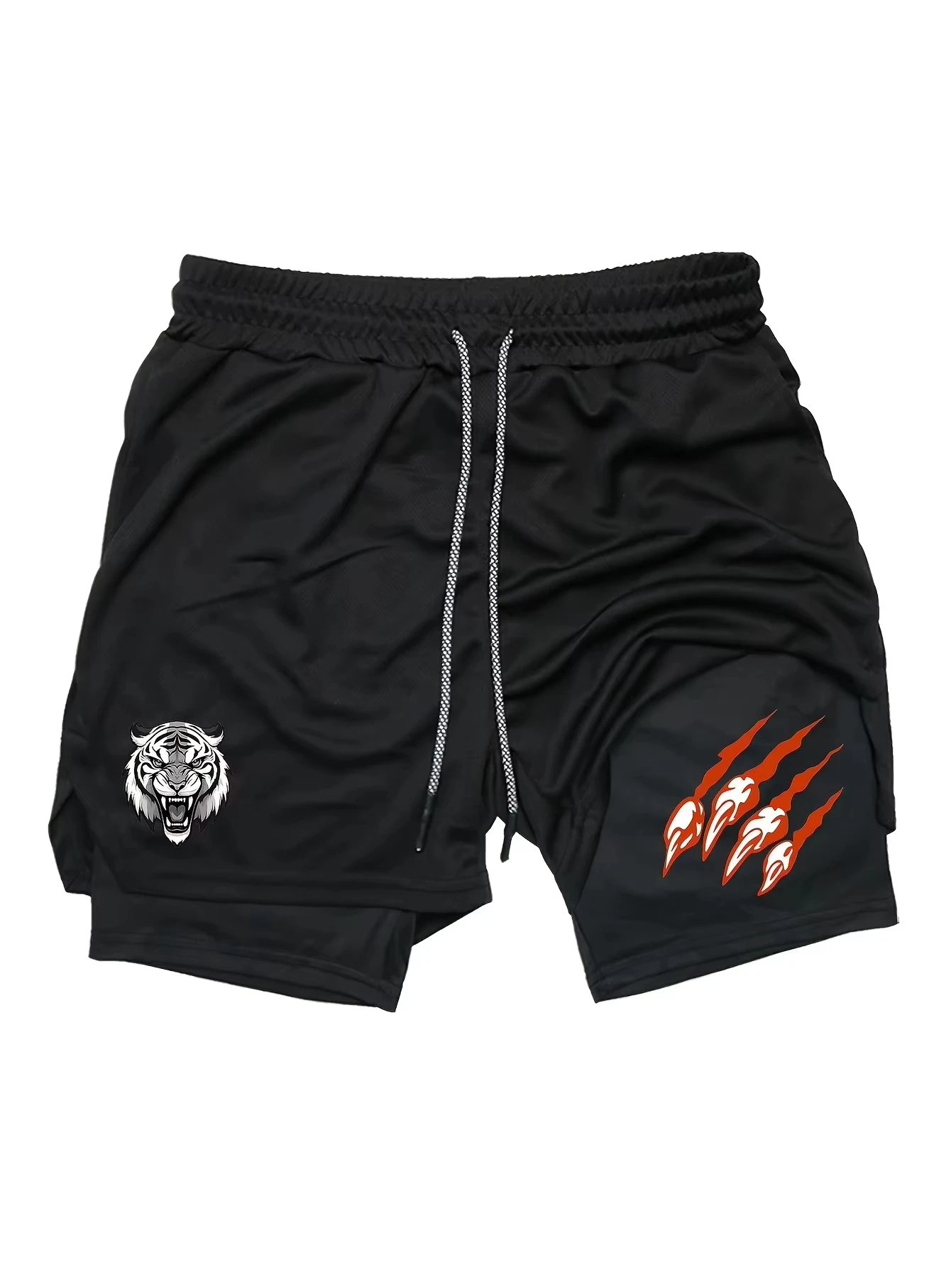 

Summer Men's 2-in-1 Workout Shorts Quick Dry Breathable Mesh Running Gym Training Shorts ZY0091