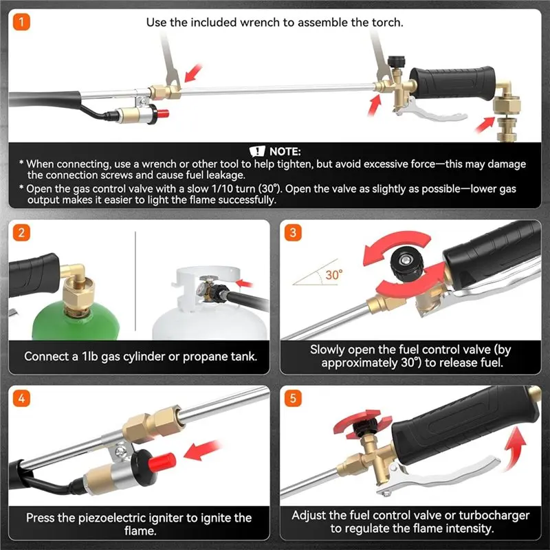 YANA50I Flametrower For Welding, Roof Asphalt, Melting Snow- Propane Torch, For Weed Torch, Burner Blow Torch For Weeding