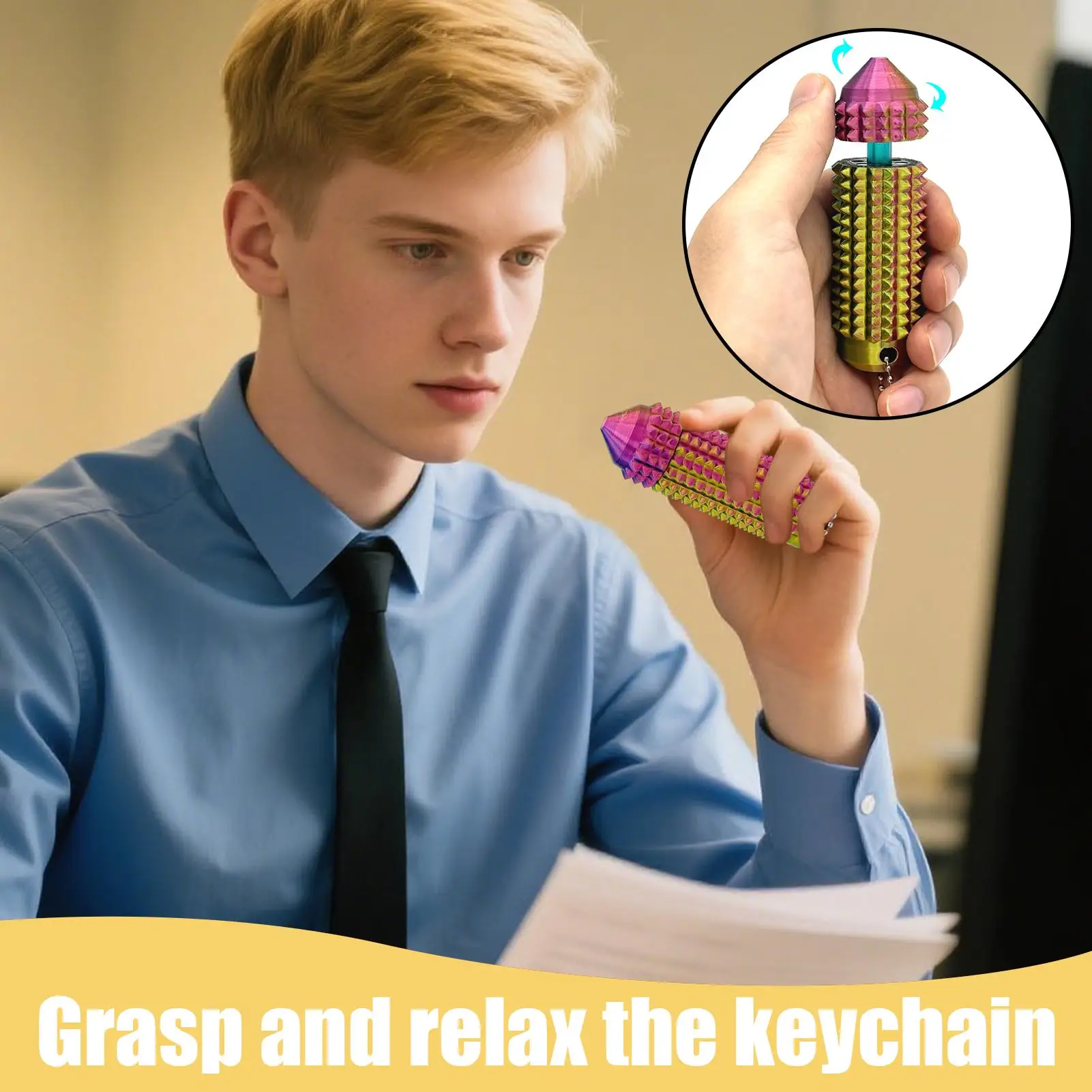 Spiky Stim Toys Sensory Keychains Toys For Kids Calming Tools Stocking Stuffers For Toddler Children Men Women Travel School
