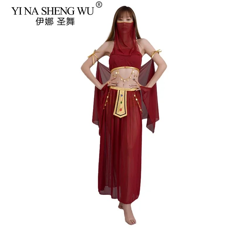Sexy trajes de desempenho de dança do ventre lantejoulas corrente sutiã exótico roupas de dança latina feminino carimbo quente egito palco dança traje