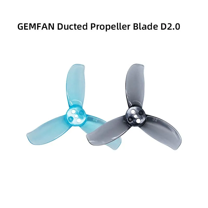 GEMFAN New Ducted Propeller D2.0 Three-Blade Propeller (4 Forward, 4 Reverse / Pack) High Dynamic Balance, High Efficiency