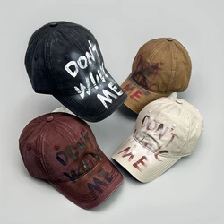 Retro Graffiti Letters Baseball Hats New Unisex American Street Breathable Sunshade Hip Hop Versatile Casual Fashion Peaked Caps
