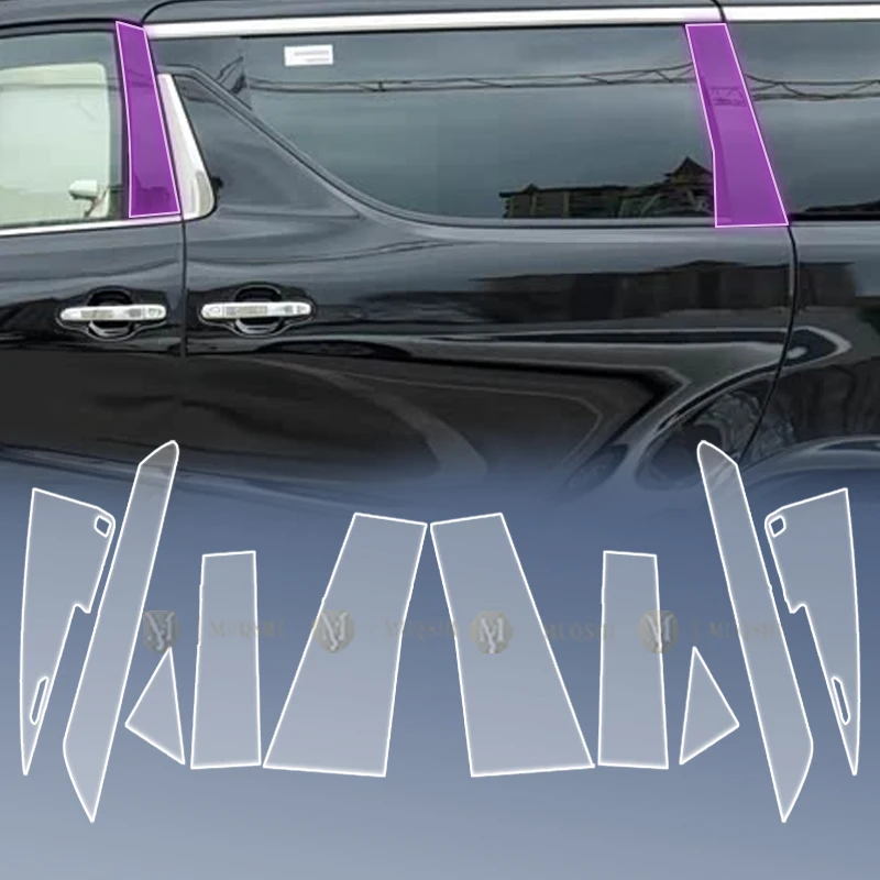 

Для Toyota Alphard 2023-2024: Защитная пленка из ТПУ для внешних B/C-стойки окон автомобиля, антицарапийная, самовосстанавливающаяся, PPF