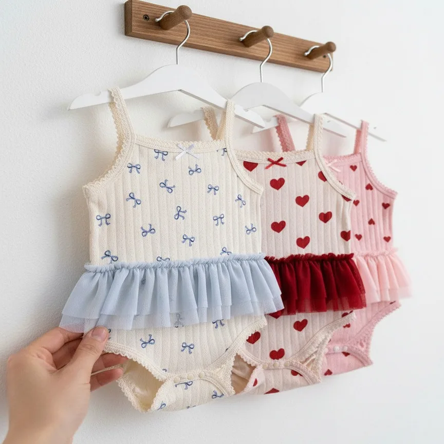 

Летний комбинезон Ircomll для новорожденных девочек, милый комбинезон из тюля и кружева, мягкий хлопковый наряд, подарки для девочек, детская одежда