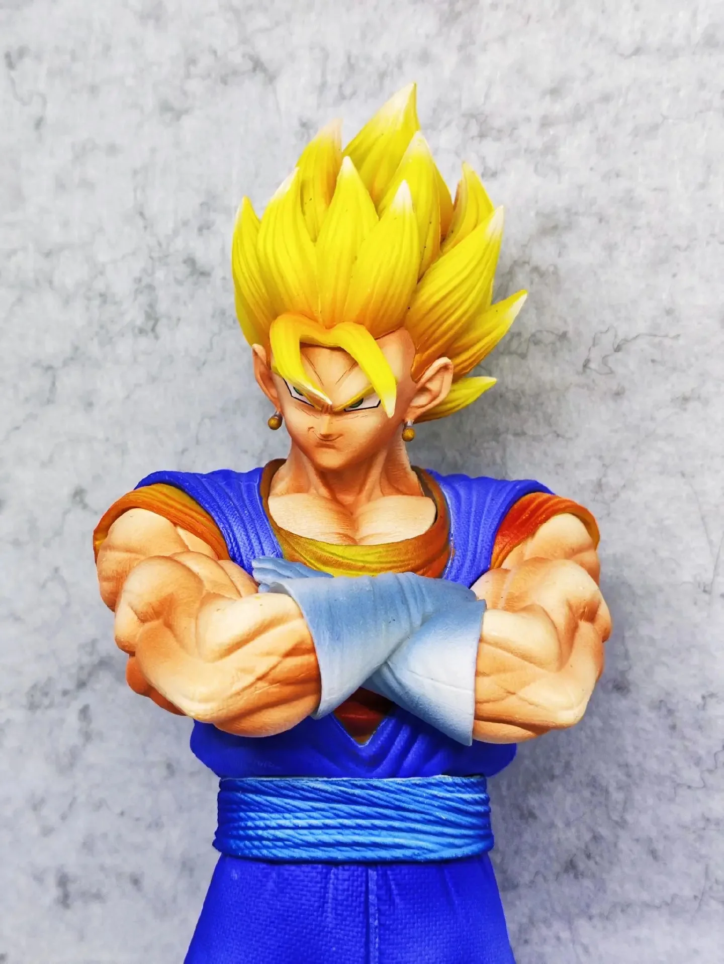 Anime dragon ball z guerreiros 28cm vegito cabeça dupla figura de ação dbz super saiyan vegito boneca figura de ação estátua pvc série
