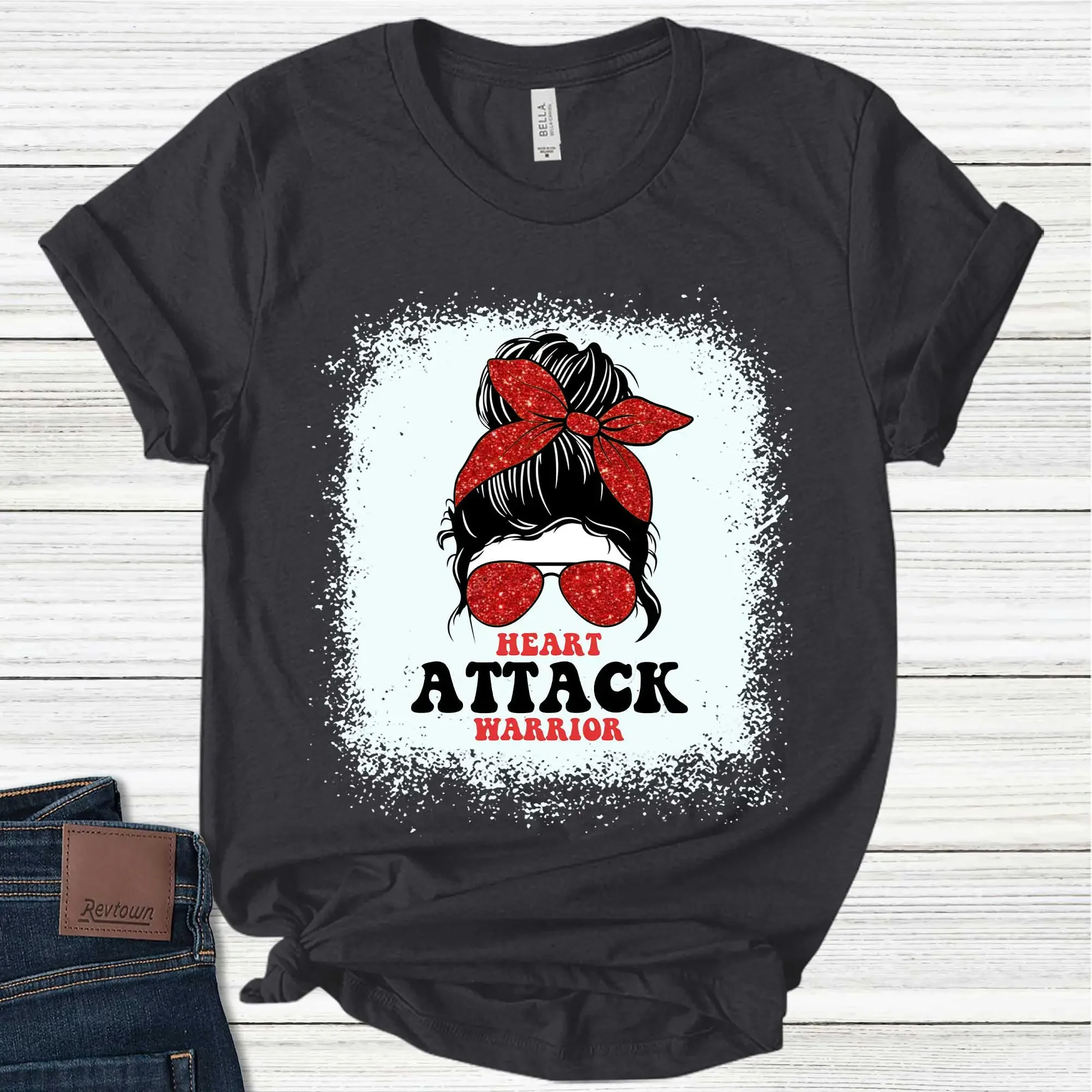 Heart Disease Awareness T Shirt Attack Survivor Support Transplant Recovery KBVF12
