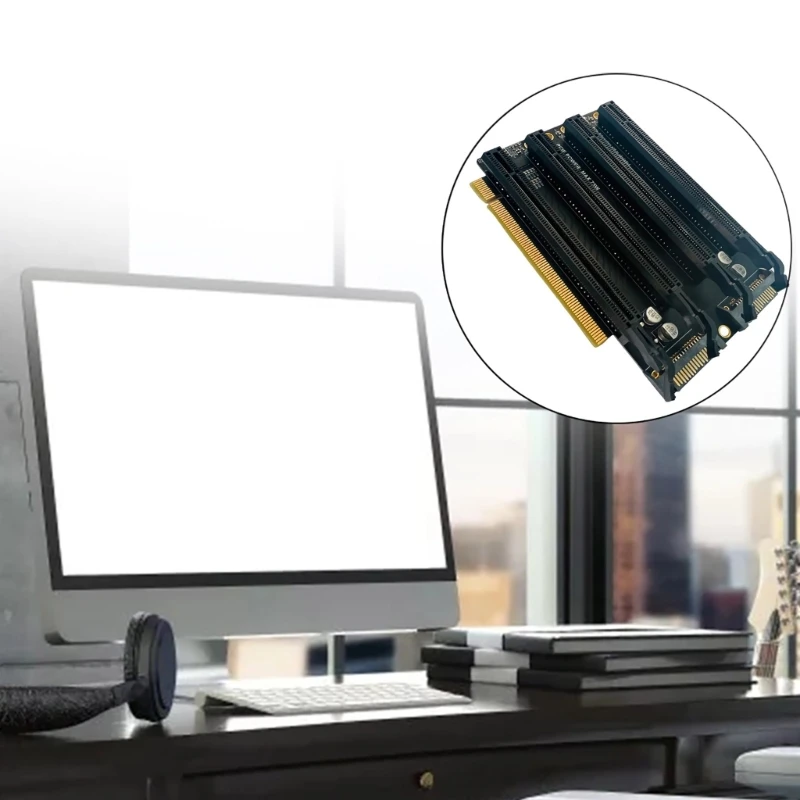 PCIe-Bifurcation x16 ถึง x4x4x4x4 การ์ดเอ็กซ์แพนชัน PCIE3.0 x16 1 ถึง 4 สล็อต Gen3