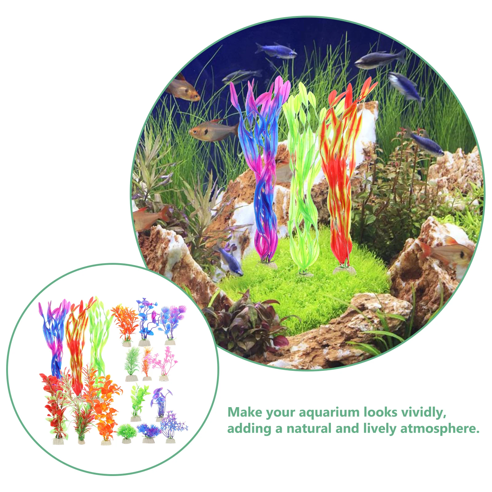 

17pcs Simulation Water Grass Decorative Aquarium Plant Artificial Aquatic Plant For Fish Tank Decoration Realistic Fake Water