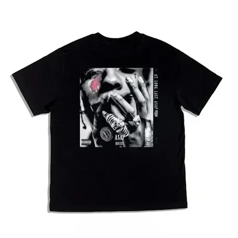 

Футболка в стиле хип-хоп Singer Asap Rocky Rap TNG с тематическим принтом из чистого хлопка, свободная для мужчин и женщин