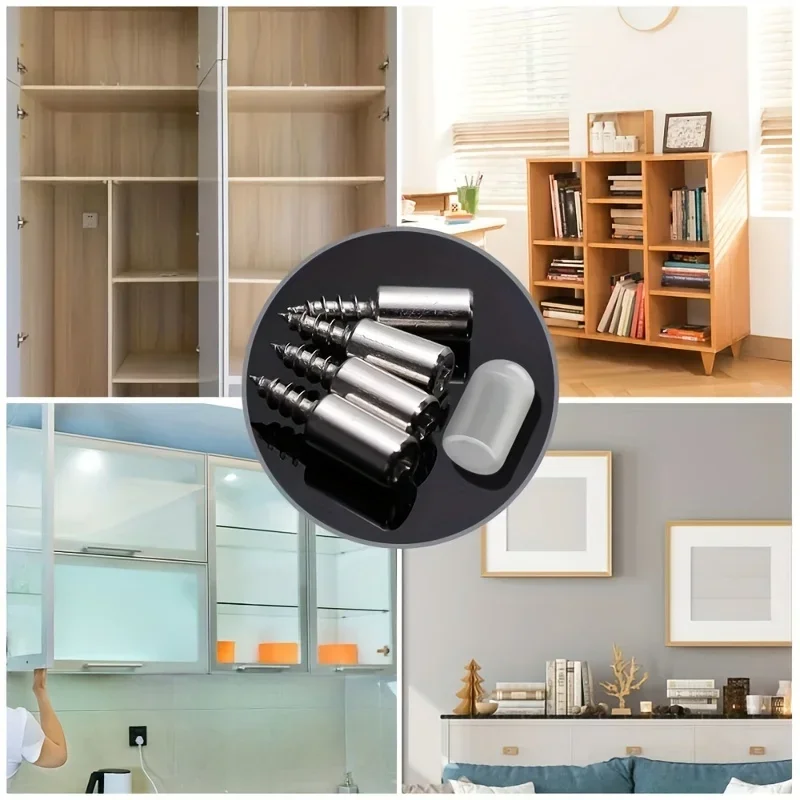 20/40Pcs Self-tapping Screws Cabinet Laminate Support Laminate Holder Screw Self Tapping Integrated Screw Cabinet Shelf Holder