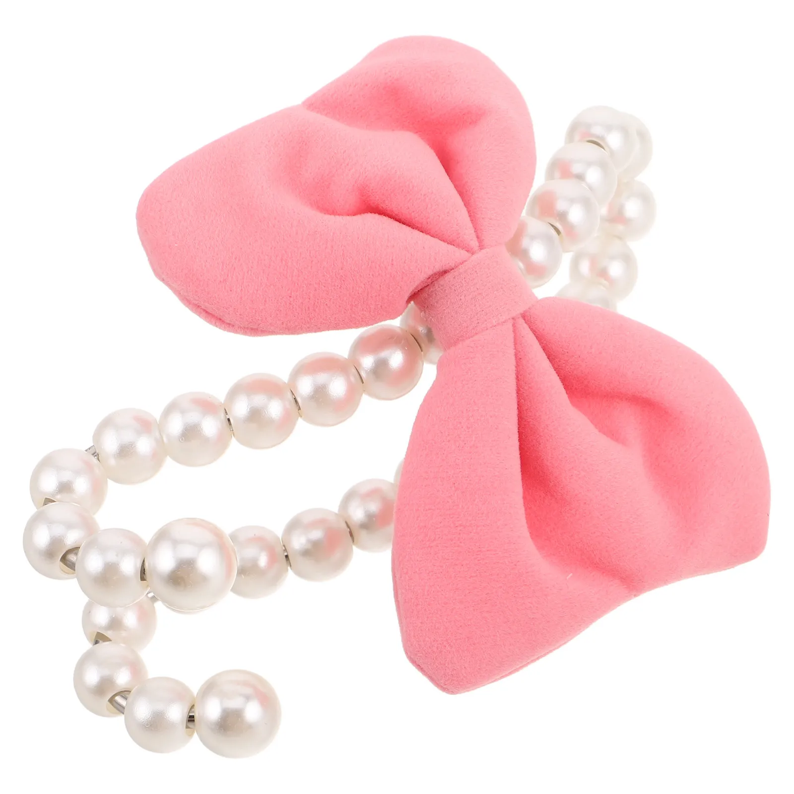 Artificial Pearl Car Seat Hooks Decor Accessory with Bow Hanger Headrest for Purses ABS