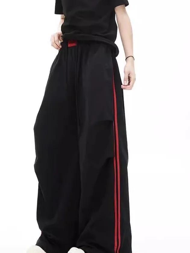 

Спортивные брюки American Sle High Street Sport Paratrooper свободного кроя с широкими штанинами, полосатые, для джазовых танцев, повседневные, для мужчин и женщин