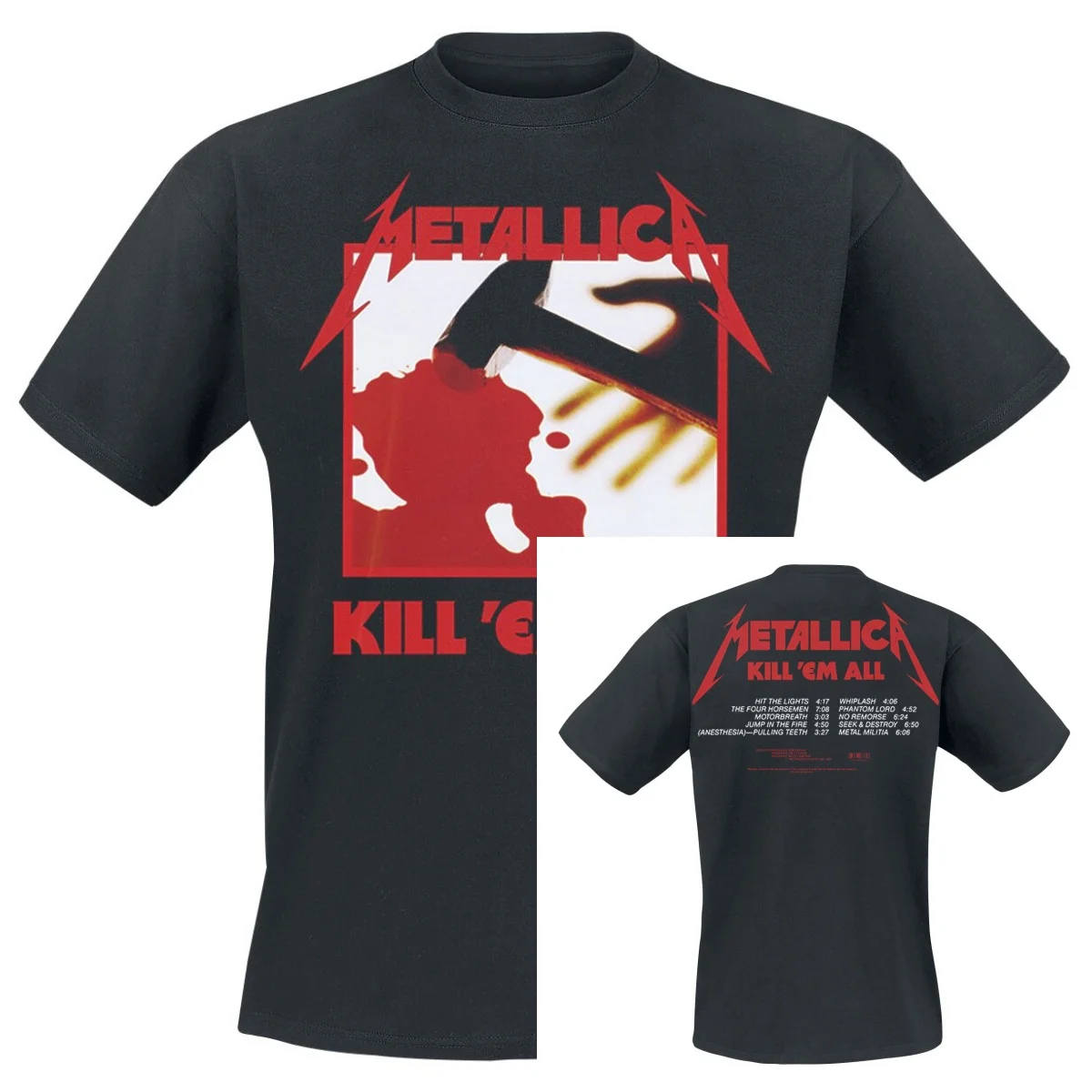 Camiseta de Algodón con Gráfico de Metallica, Unisex, de Manga Corta, Estilo Veraniego, Marca de Moda, Lujosa, Casual, Vintage