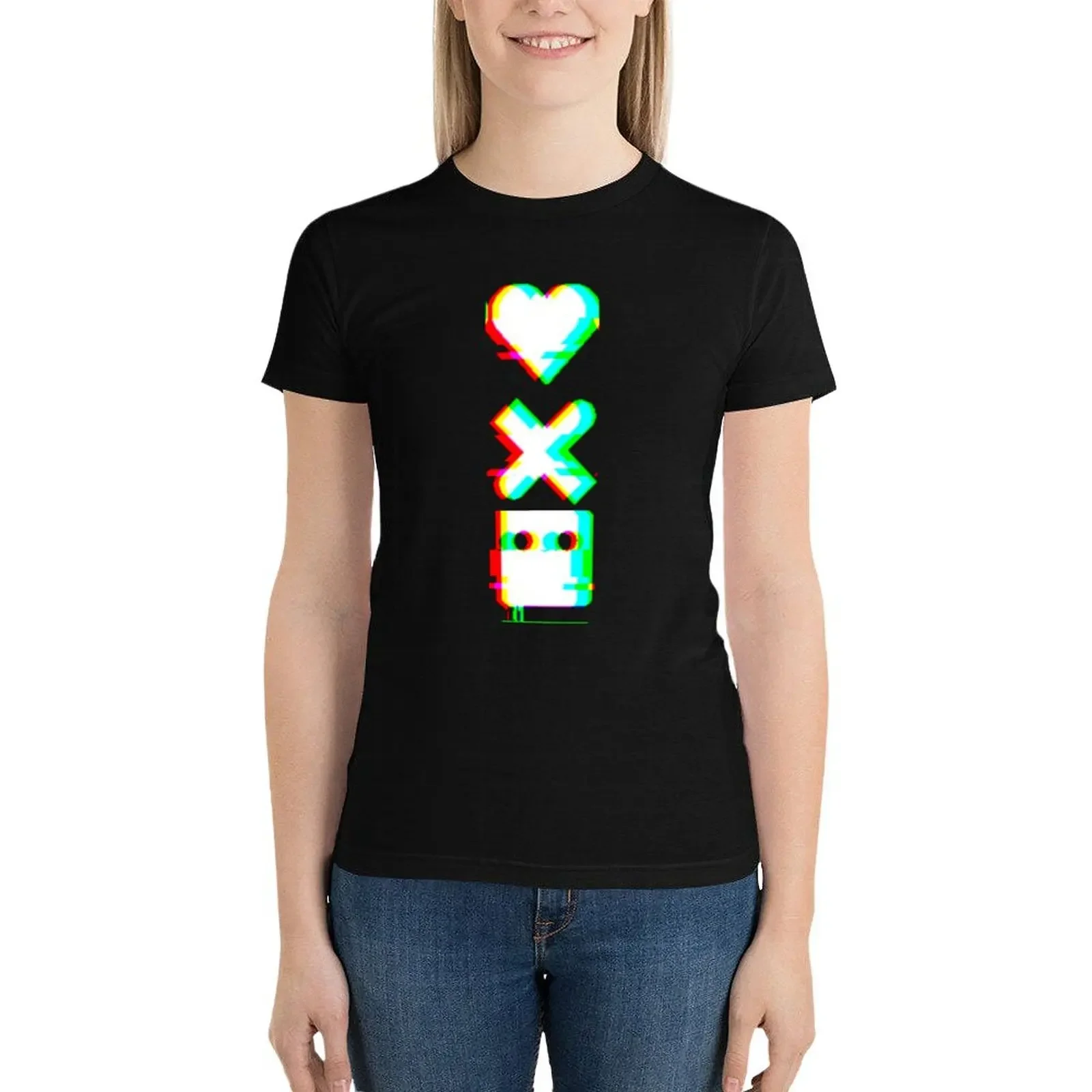 Love Death and Robots Glitch T-Shirt funny kawaii clothes t shirts for Women loose fit