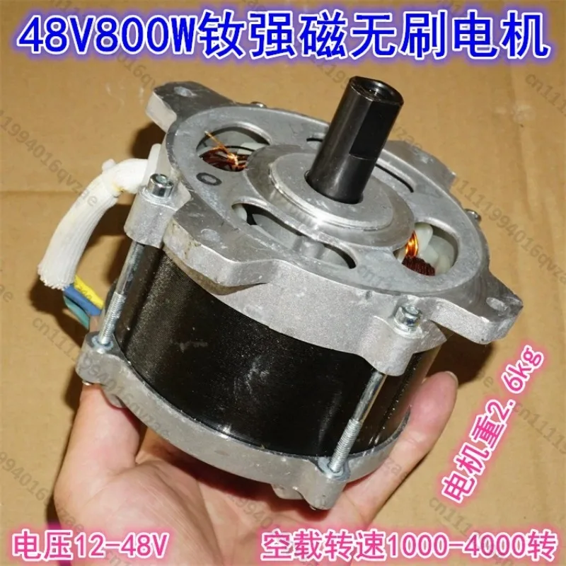 24V36V48V Neodymium Strong Magnetic High Power Brushless Motor 48V800W High Torque Brushless Mechanical Power Motor