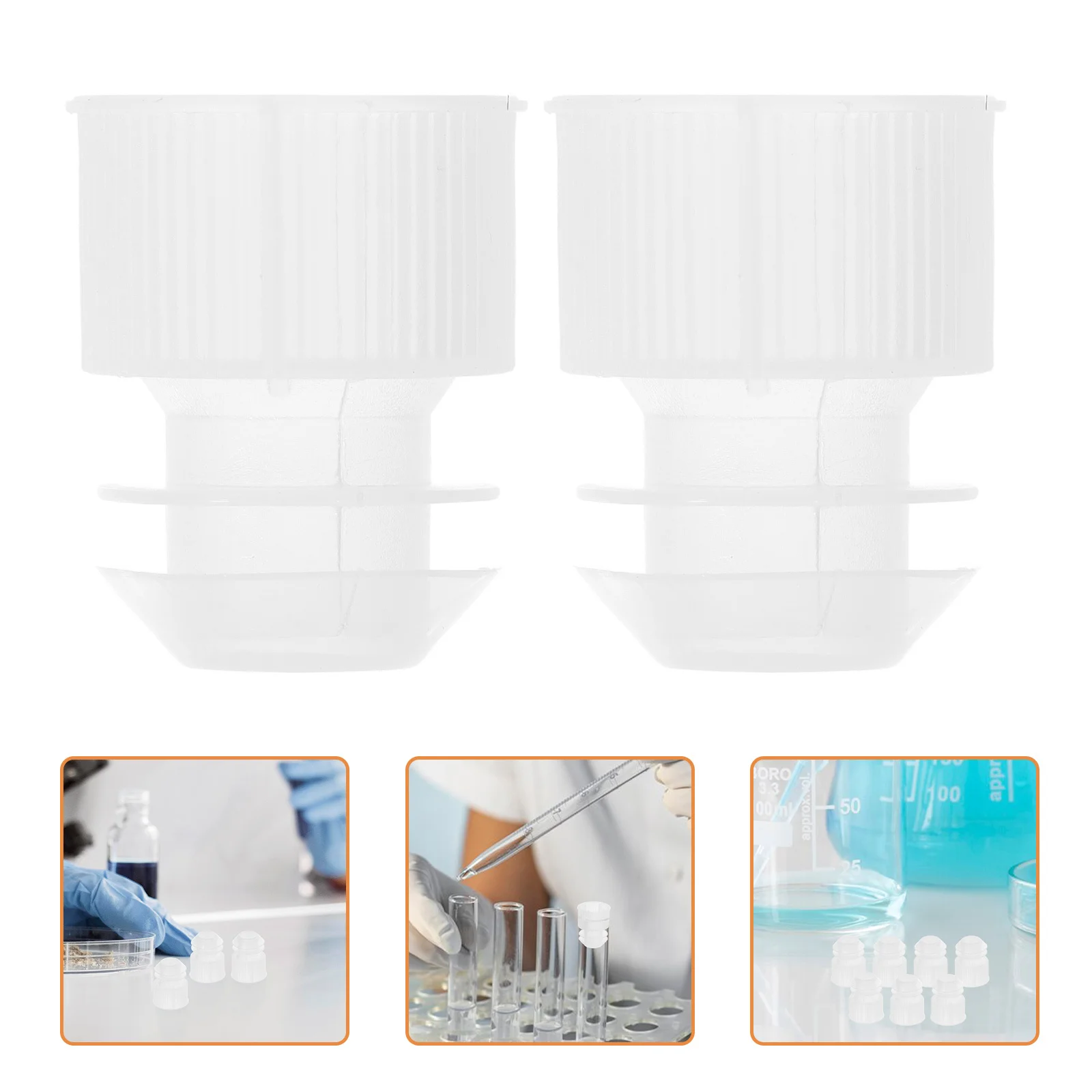 

100 pcs Test Tube Caps Plastic Lab Stoppers Tight Seal For Laboratory Use Winged Design Compatible With Various Tubes Bottles