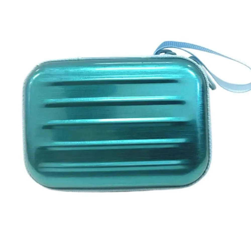 Cute Square Tinplate Coin Purse Zipper Headphone Bag Lipstick Storage Bag Change Purse Key Bag Suitcase Wallet Girls