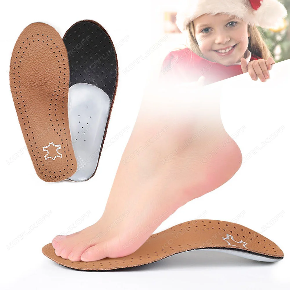 

Kids Children Orthotics Insoles For Severe High Foot Arch Flat Foot Leather O/X Leg Corrected Insoles Children Foot Care Pads