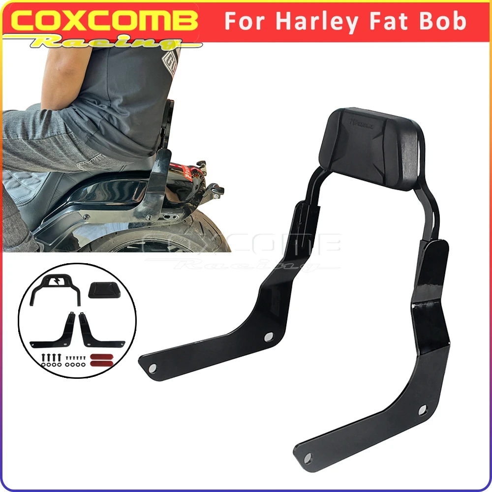 

Steel Motorcycle Passenger Seat Rear Sissy Bar For Harley Softail Fat Bob FXFB 2018 2019 FXFBS Detachable PU Backrest Pad PAZOMA