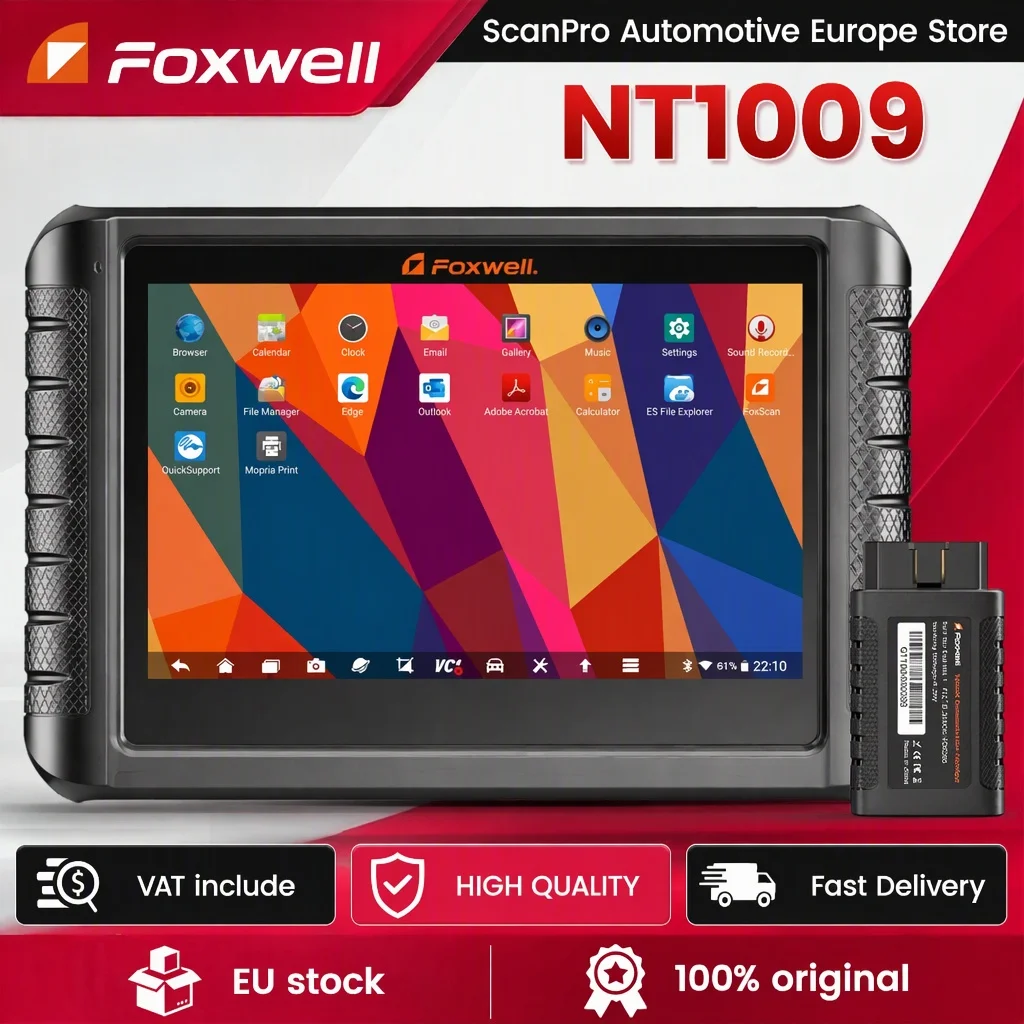 FOXWELL NT1009 OBD2 Auto-Scanner für Alle Systeme, ECU-Codierung, Aktiver Test, CANFD DOIP Topologie-Mapping, 36+ Reset-Funktionen, Auto-Diagnosewerkzeug