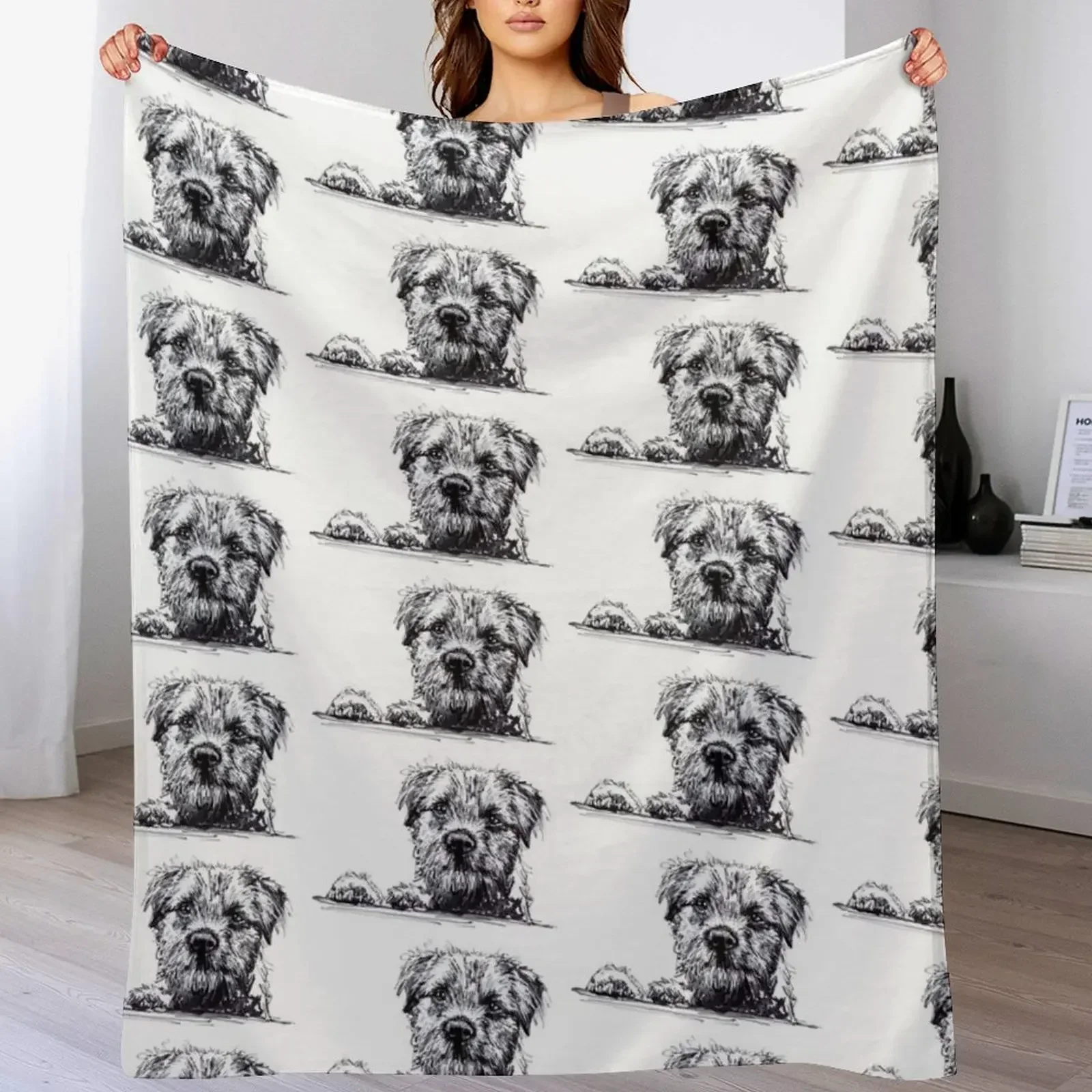 Border Terrier Throw Blanket Cute Plaid Luxury Brand Thin Designers Blankets