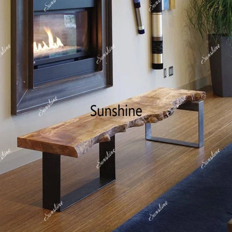 

Nordic simple TV cabinet American living room solid wood retro wrought iron TV cabinet