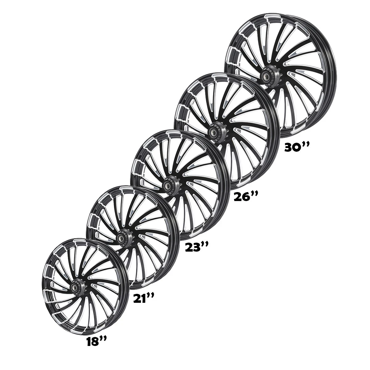 18 "21" 23 "26" 30 "voorwielvelg en dubbele schijfnaafflens geschikt voor Harley Road Glide 2008-2023 (alleen voor niet-ABS-modellen)