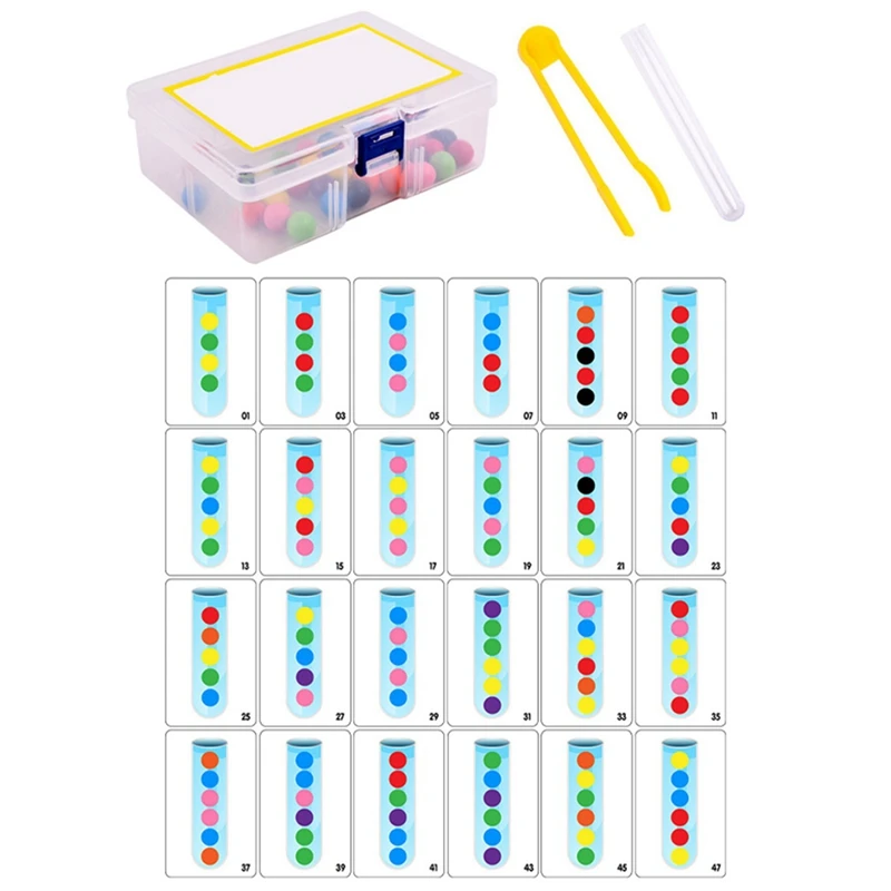 Giocattoli educativi per bambini Perline con clip Provetta a sfera in legno Loggica concentrata per bambini Allenamento motorio fine Insegnamento divertente