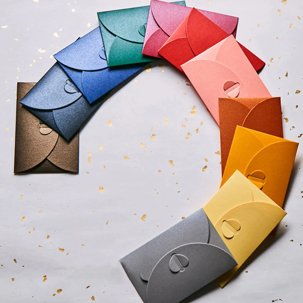 

20pcs Love Pearl Paper Envelopes Gilt Envelope Wedding Invitation Color Envelope