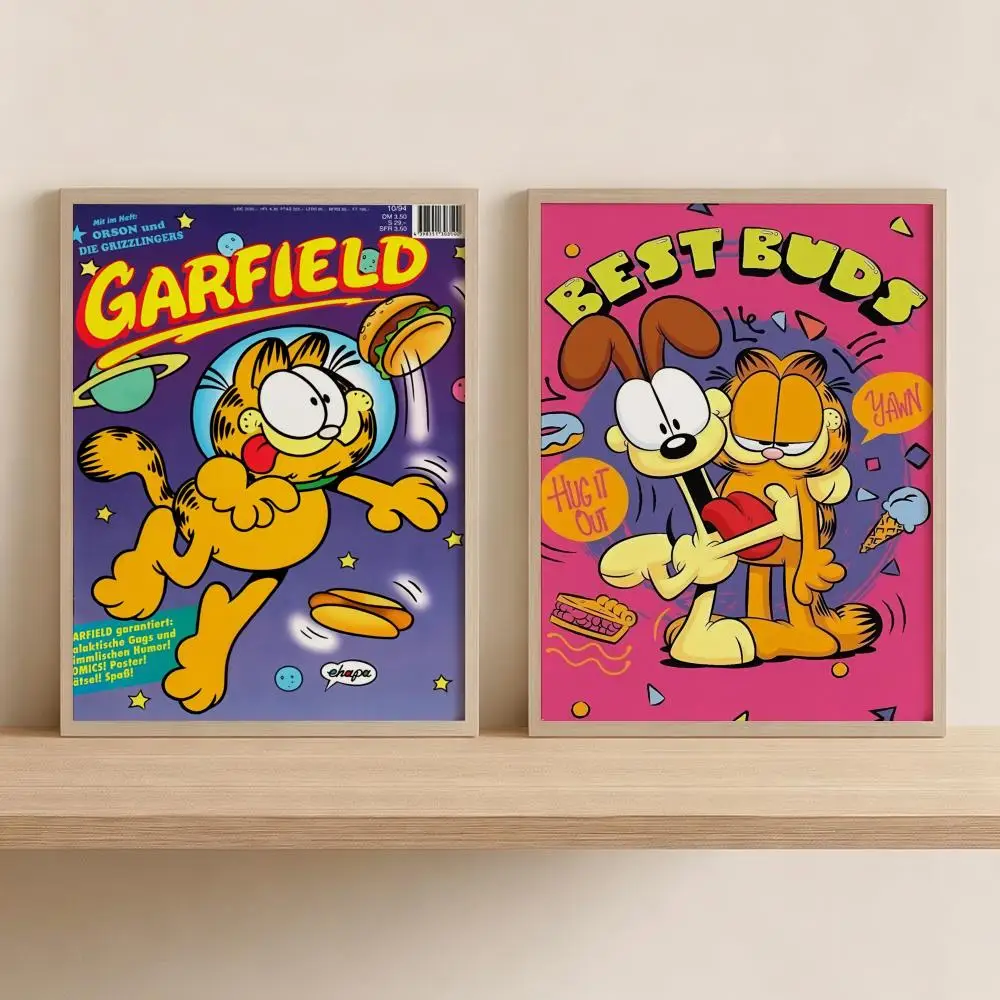 Anime G-Garfield Cartoon Painting Calligraphy Canvas Wall Art for Bedroom & Living Room Decor | Home Gift Painting
