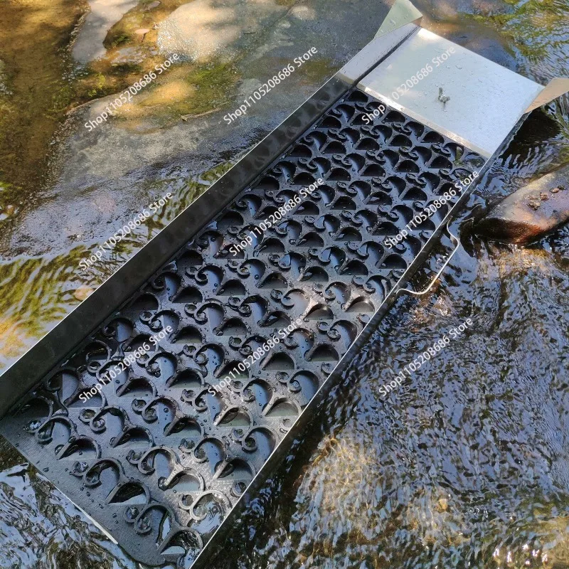 ​Portable Gold Panning Sluice Box, Non-Powered River Sluice with Riffle Mat for Fine
