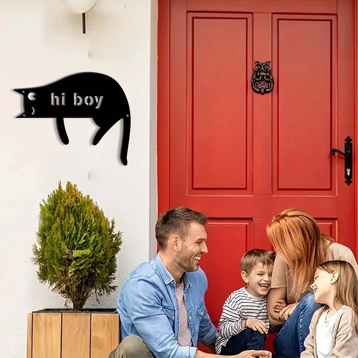 1Pc Custom cat Metal Door Street Address Number Sign,Ideal Home Room Garden Farm Fence Office Windows Wall Post Box Decor Gift view 2