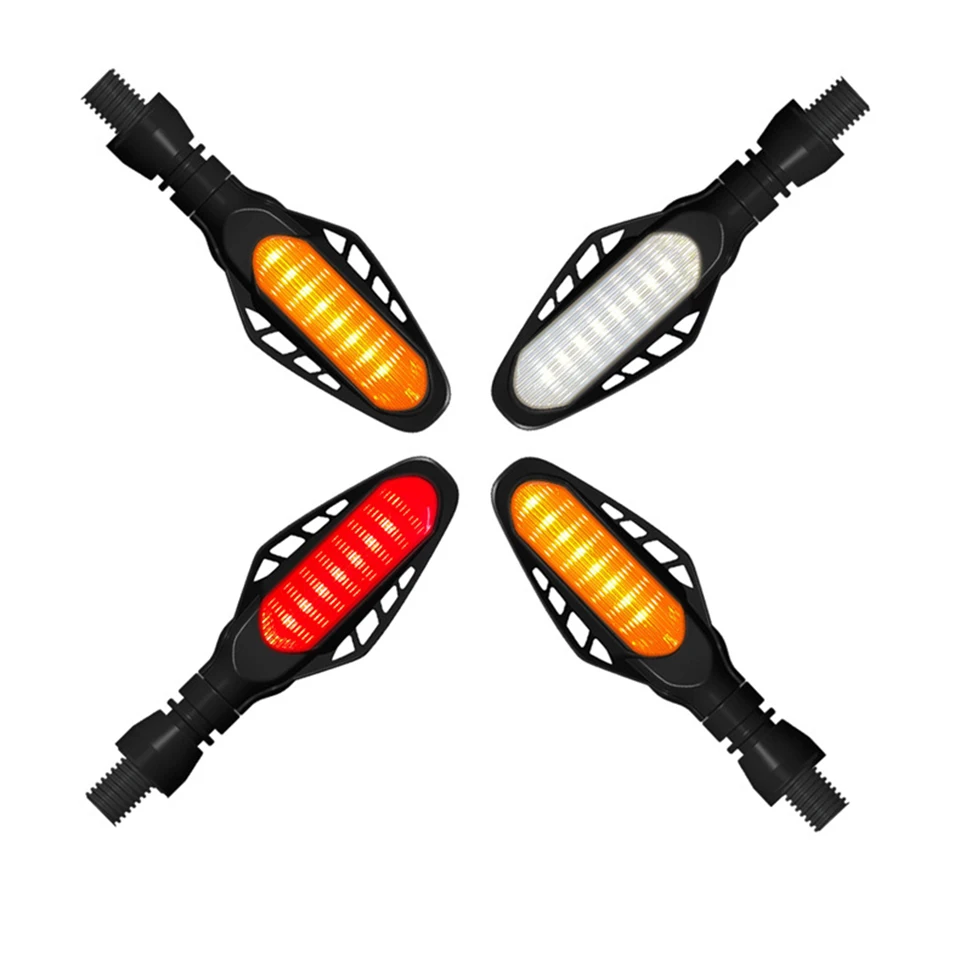 Multi-function Led Motorcycle Turn Signal Light Indicators Flowing Flash Blinkers Flicker DRL Daytime Running Brake Tail Lamp