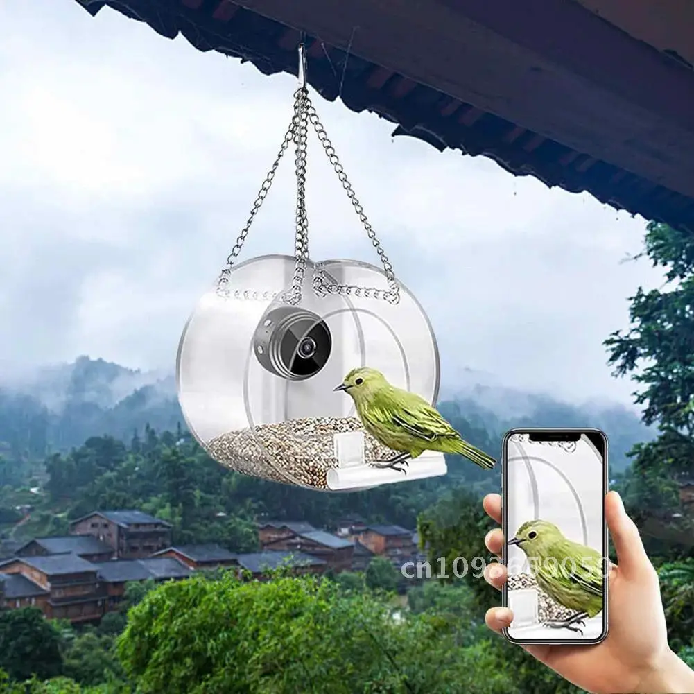 

Smart Birds Hanging Feeder Transparent for Camera Home Pet Installation Easy Garden 1080P Outdoor with HD Bird Feeder