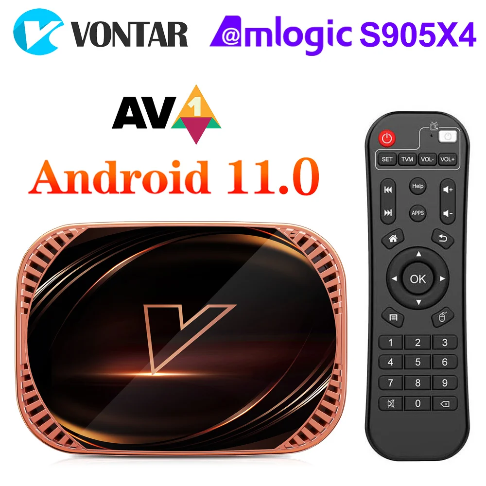 VONTAR X4 TV Box Android 11 Amlogic S905X4 4GB 128GB 32GB 64GB 1000M Dual Wifi 4K 60fps AV1 Google Player Youtube Media Player