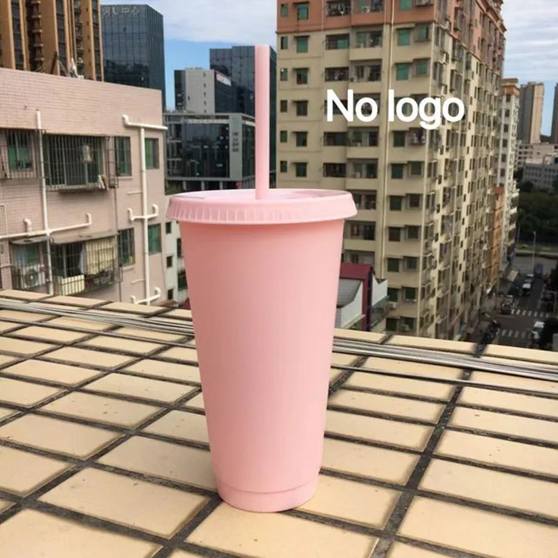 Plastic Coffee Tumbler Cup with Straw, Reusable Drinkware, Coffee Shop, Cafe Gift, 700ml, 710ml, 22oz, 24oz