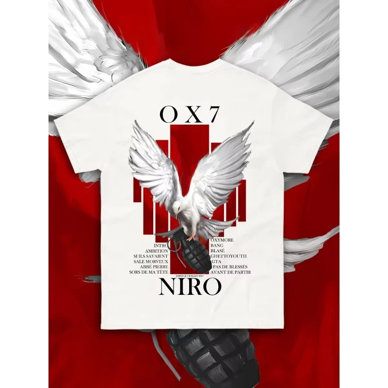 

2025 New Summer OX7 Rap Album Series T-Shirt 100% Cotton Round Neck Short Sleeve Streetwear Unisex Casual Graphic Tee Music