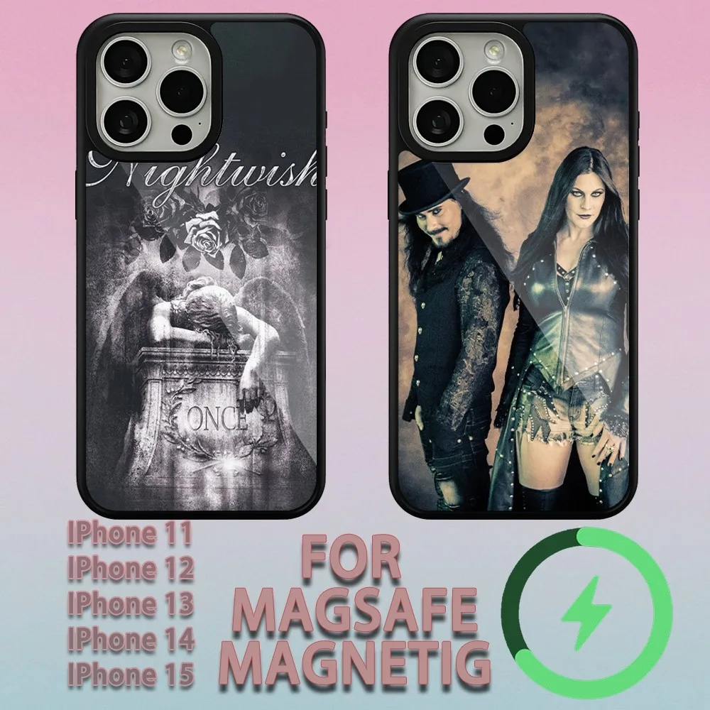 nightwish  Phone Case For iPhone 11 12 13 14 15 Plus Pro Max Charging  Magsafe Magnetic Wireless Cover