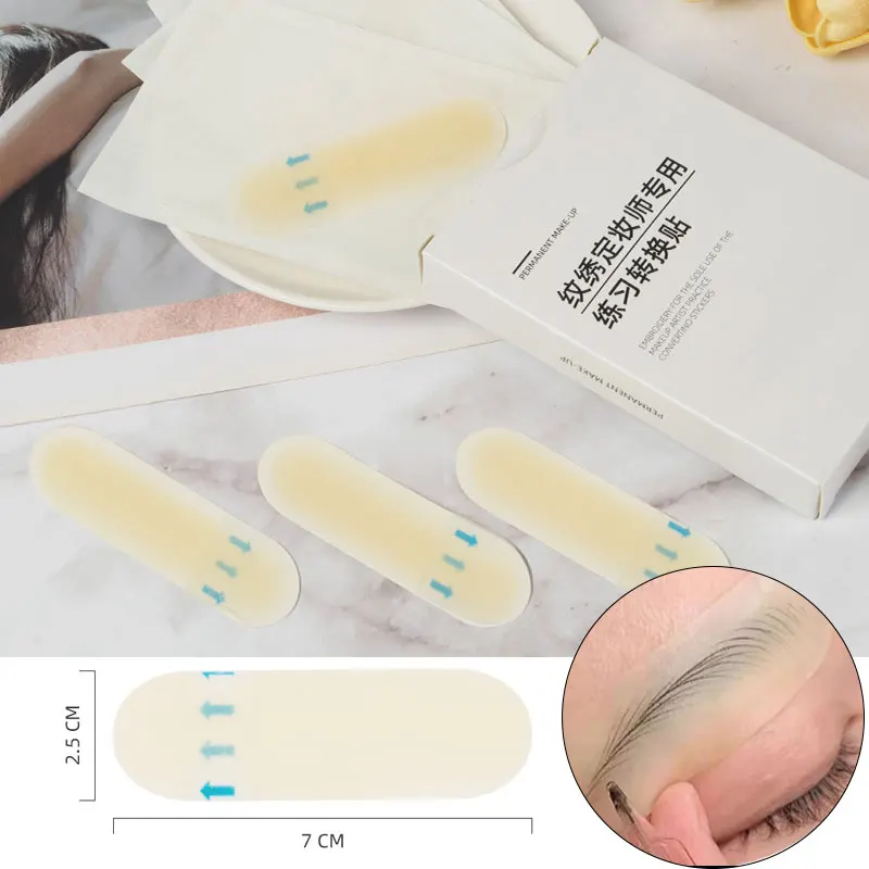 

10/5/2Pcs Eyebrow Tattoo Transfer Sticker Operation Skin Print Eye Brow Line Practice Permanent Silicone Tattoo Training Tool