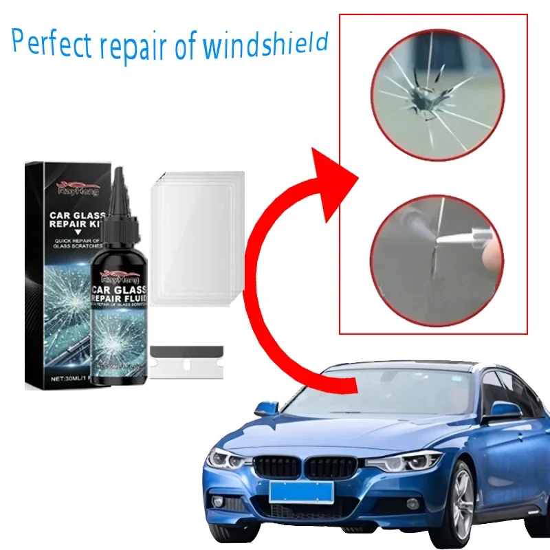 

3-ступенчатая система для удаления чипов на лобовом стекле, восстановление четкости для всех автомобильных стекол, водонепроницаемость